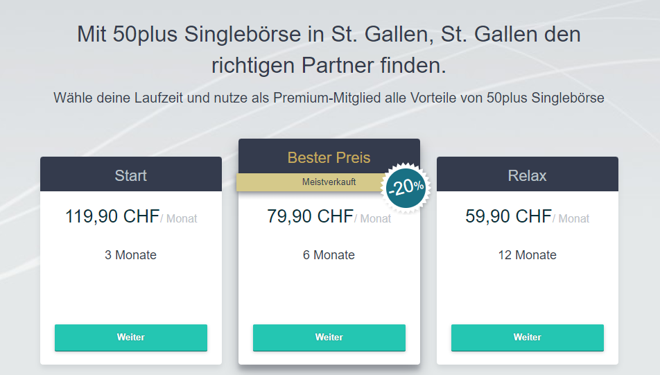 50plus Singlebörse Kosten